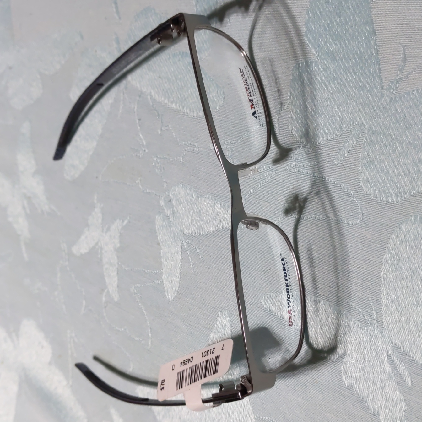 (2 For $20) Usa Workforce Glasses, American Made, Pewter/Blue